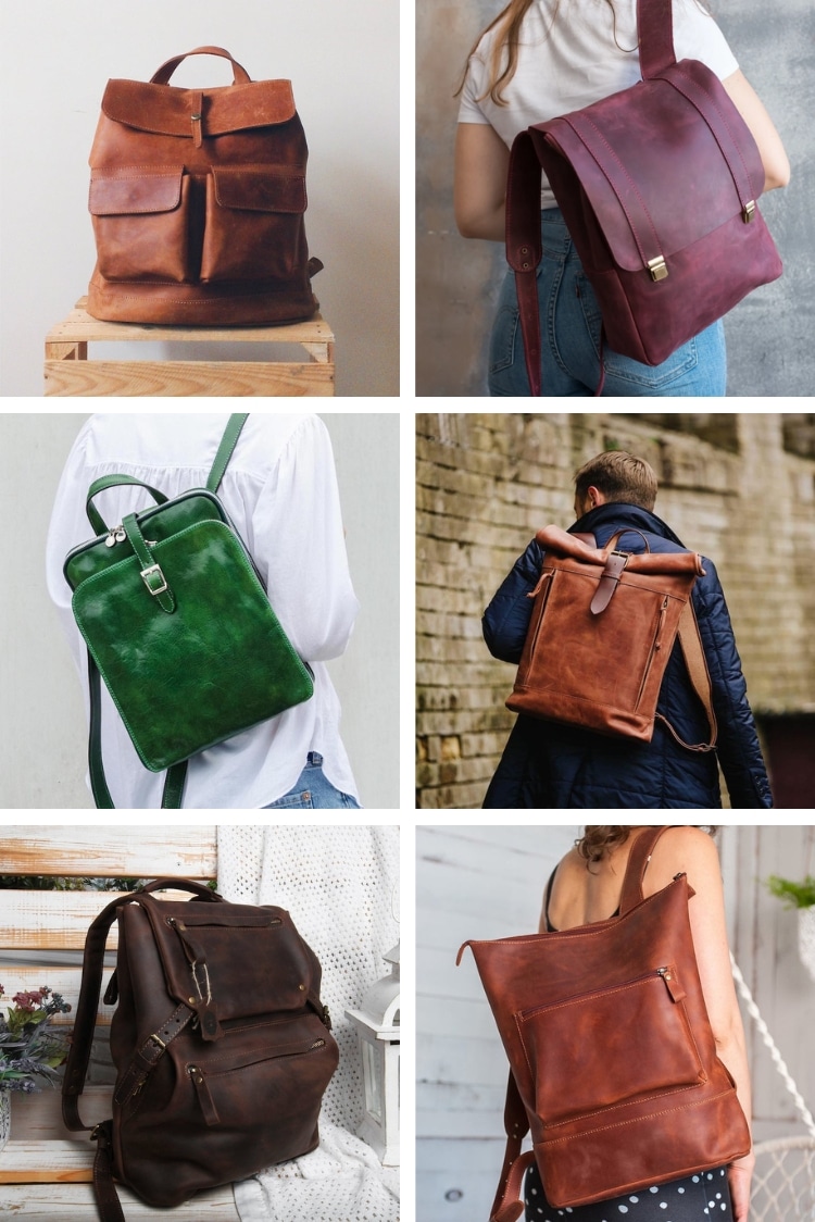 Photos Of Multiple Leather Backpacks