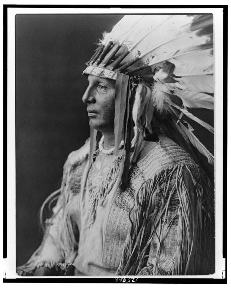 White Shield Arikara by Edward Curtis