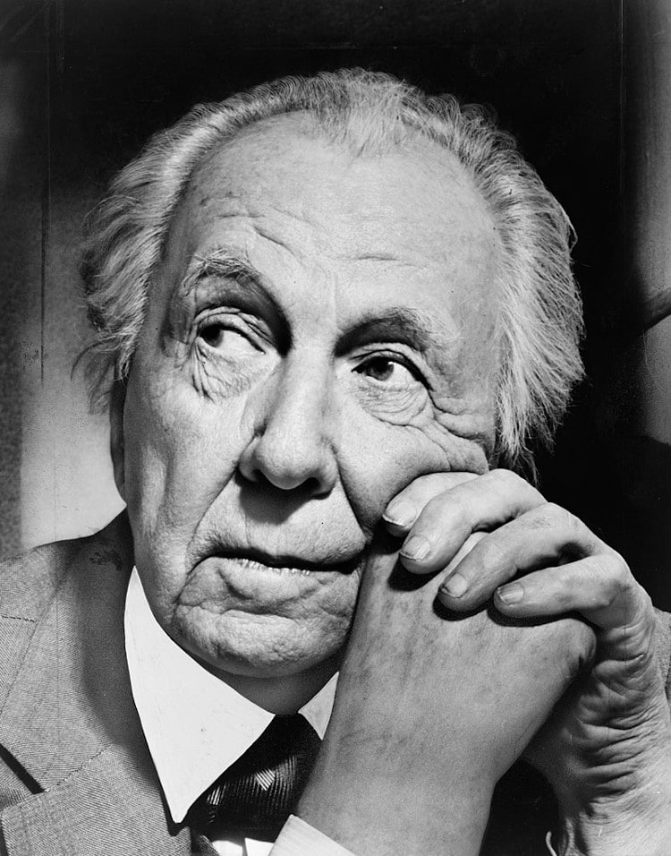 Black and White portrait of Frank Lloyd Wright