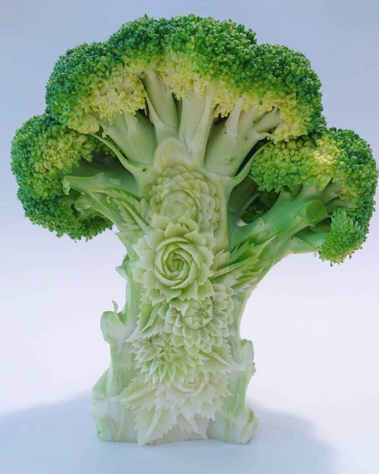 Sculpture de légumes par l'artiste culinaire Gaku