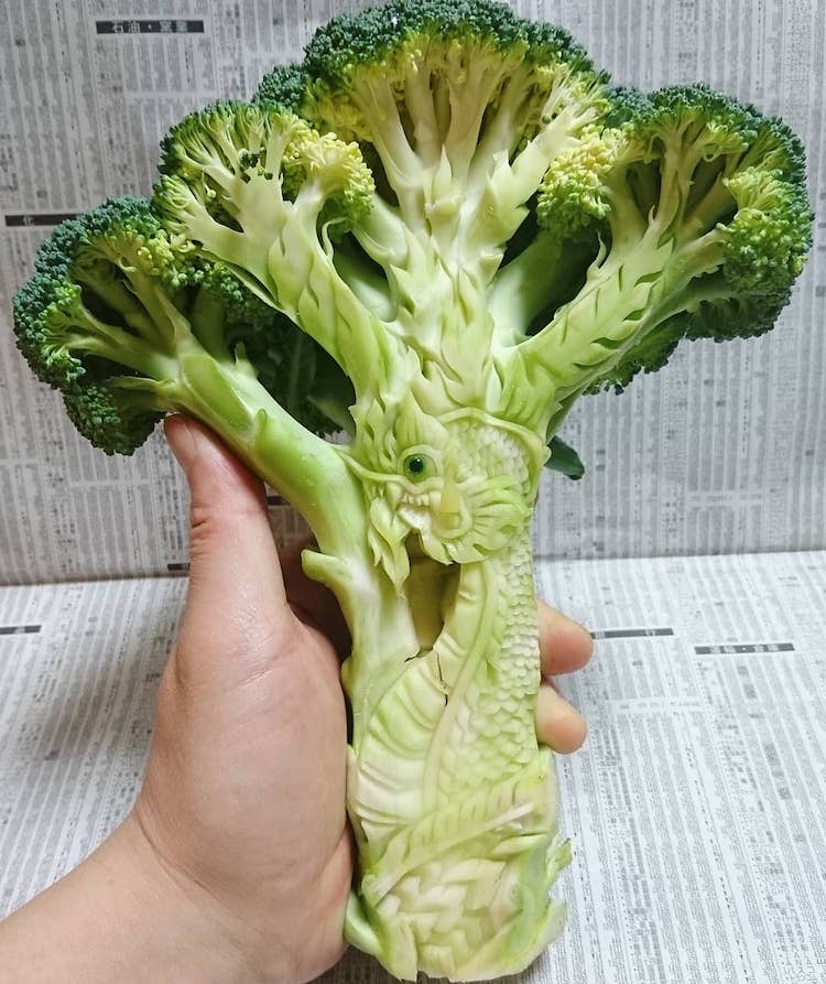 Sculpture de légumes par l'artiste culinaire Gaku