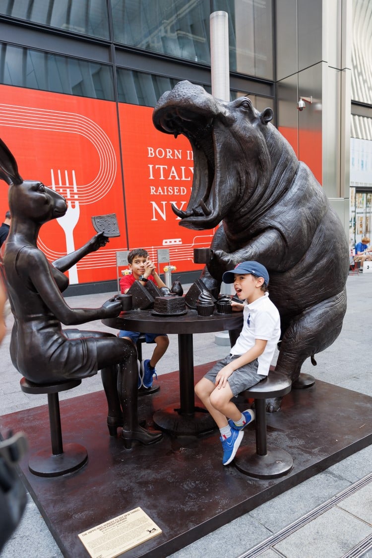 Gillie and Marc Sculpture at the World Trade Center