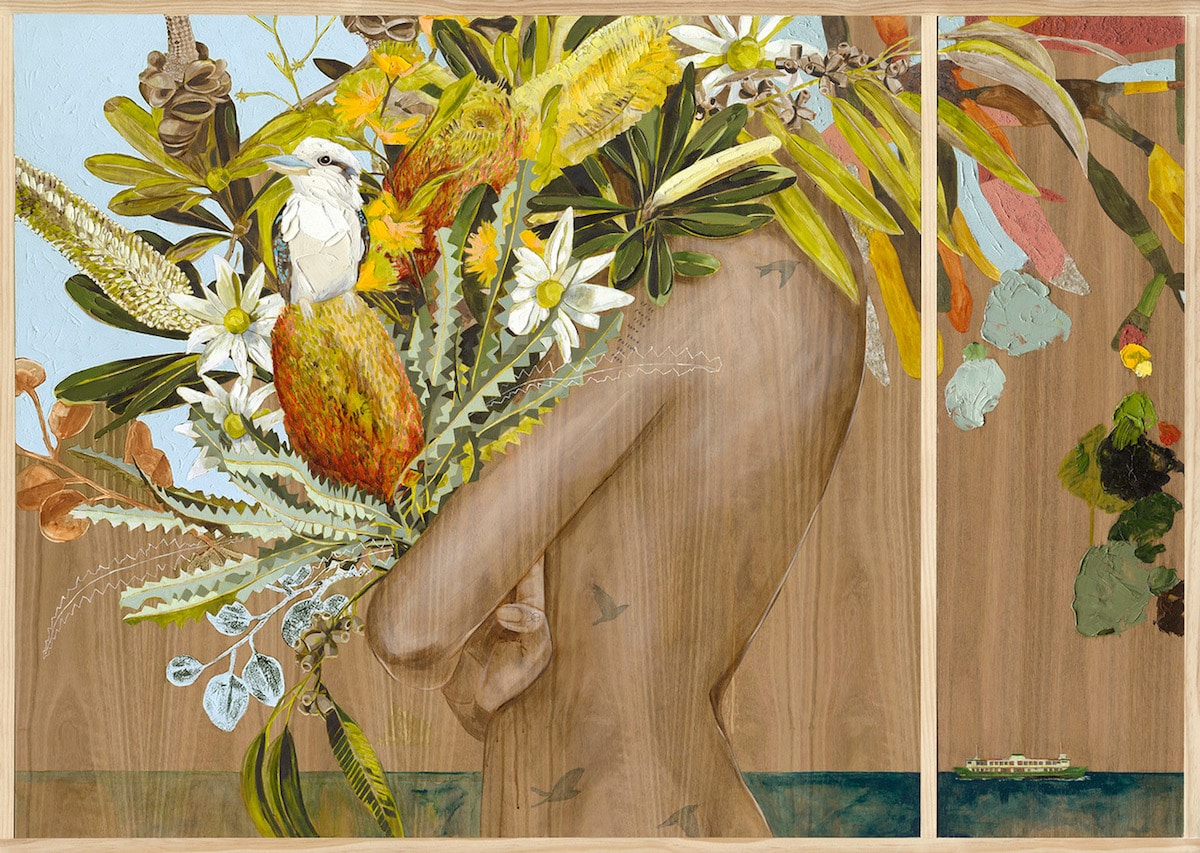 Peinture portrait fleurs par Jessica Watts