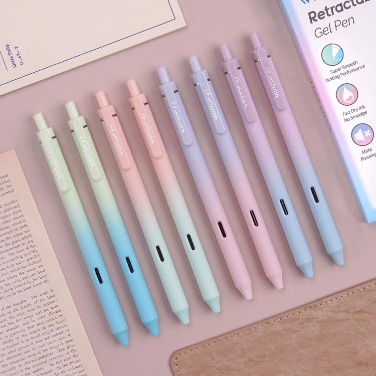 Retractable gel pens