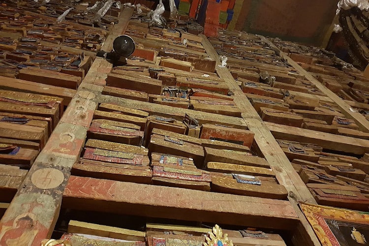 Sakya monastery library stacks