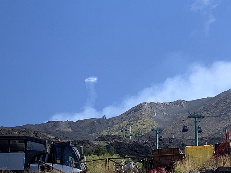 Mount Etna's Volcanic Smoke Rings Fascinate Viewers