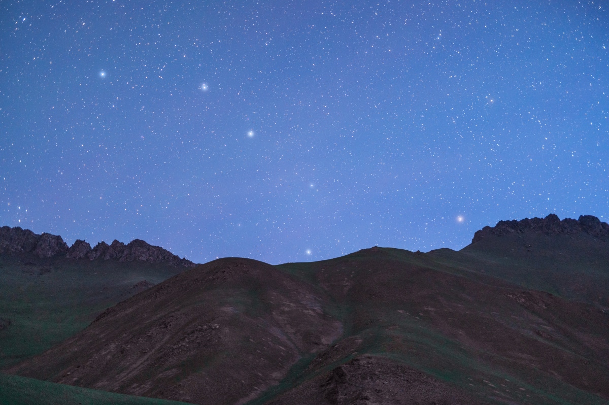 Big dipper at twilight in Kyrgyzstan