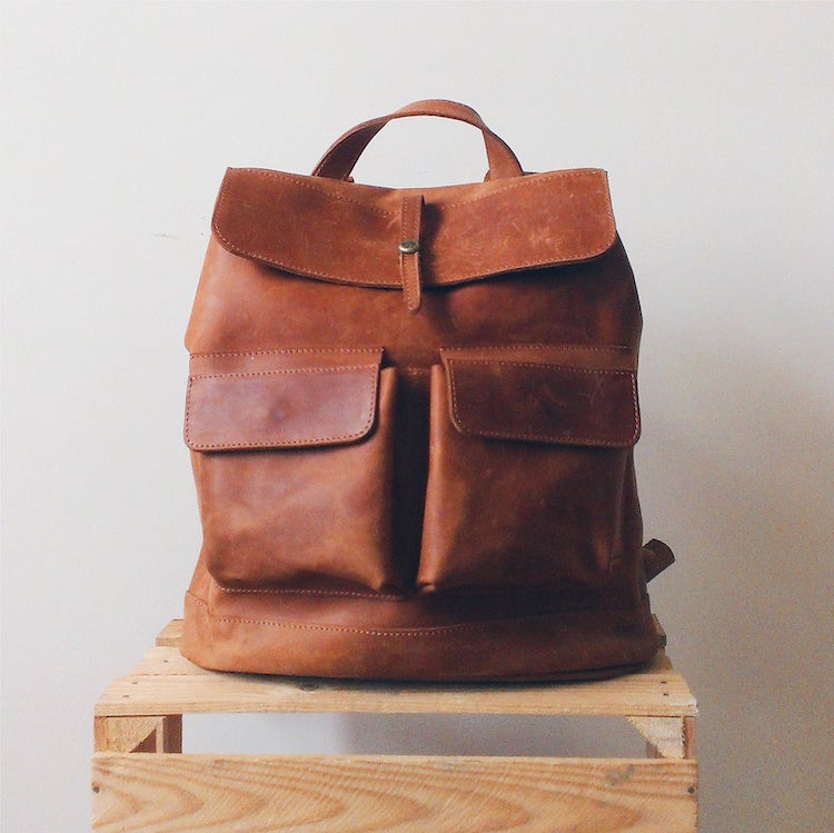 Lined Leather Backpack