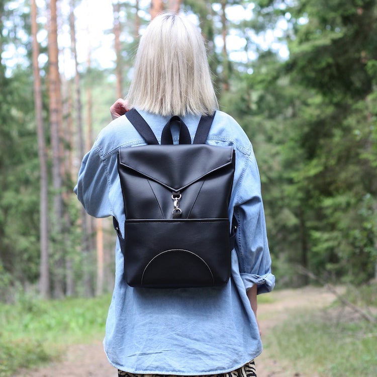 Faux Leather Backpack