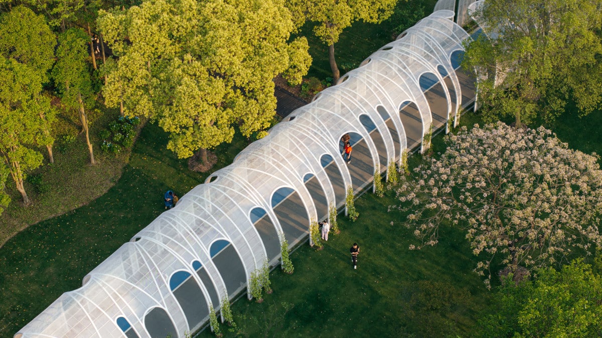 Emerald Screen Pergola by Wutopia Lab in Wuxi, China