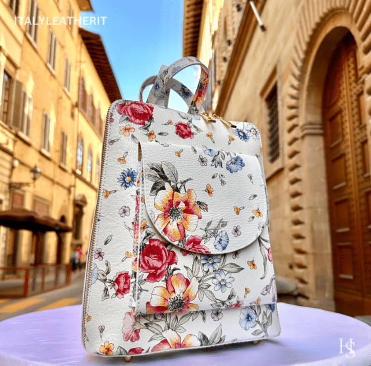 Floral White Backpack